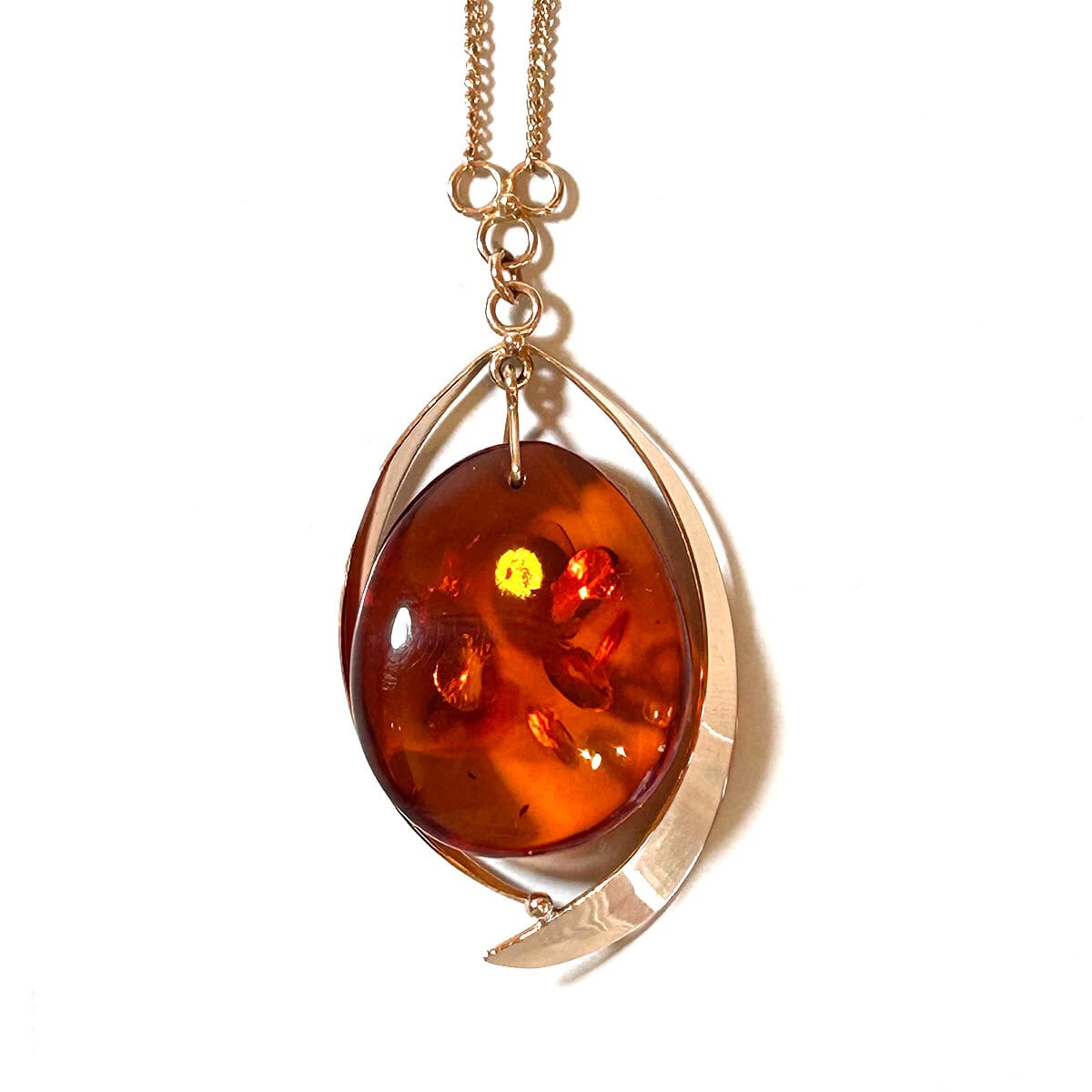 アンバー⭐︎さま専用 14K gold & amber design vintage necklace | PANIC ART MARKET