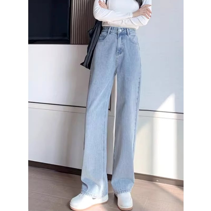 ワイドレッグデニム 148cm〜 ハイウエストストレートワイドレッグデニム | kanaji