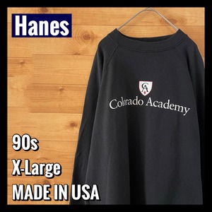 【Hanes】90s USA製 コロラドアカデミー スウェット トレーナー  XL アメリカ古着