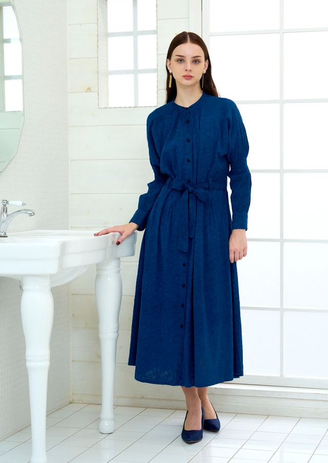 Blue Moment | 武州正藍染コラボ・ワンピースドレス（ロングスリーブ） | お問い合わせ商品