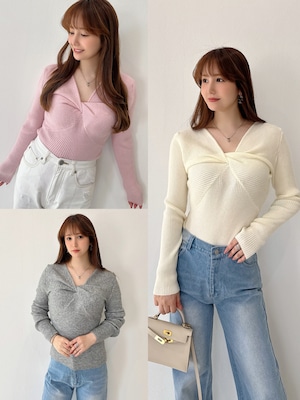 美シルエットカシュクールRIB tops ¥5,800+tax