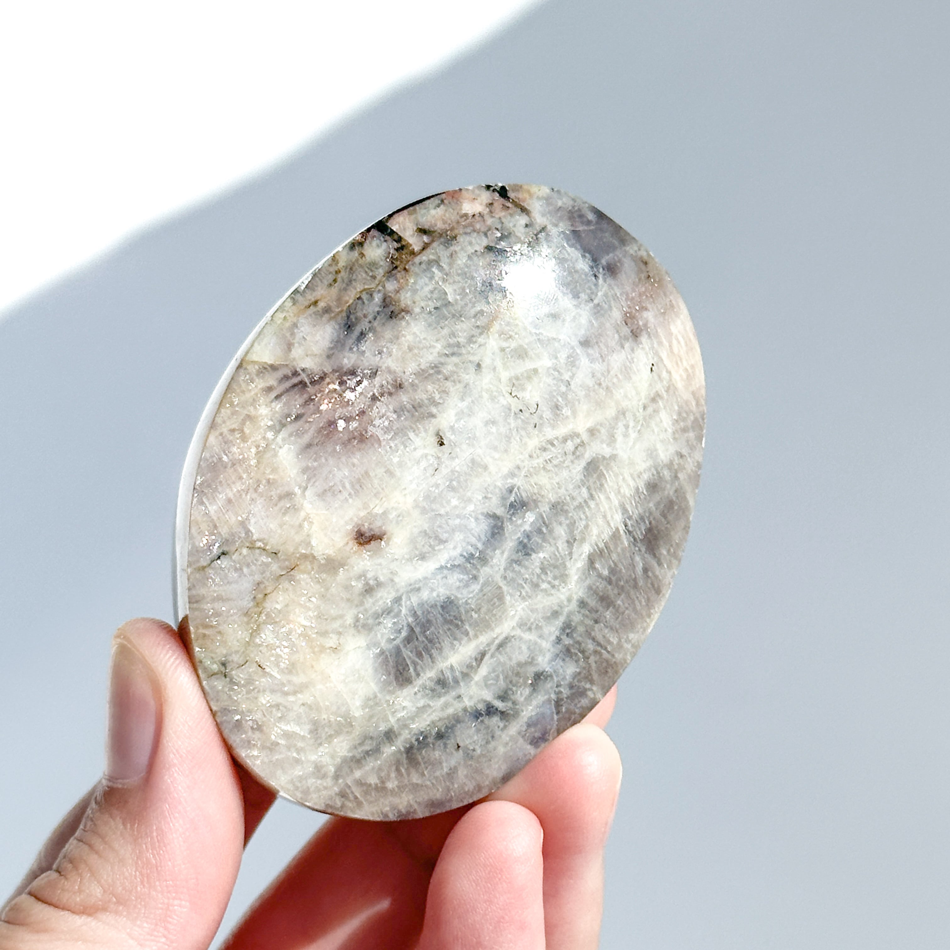 サン＆ムーンストーン パームストーン42◇ Sun & Moon Stone ◇ 天然石