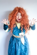 100/140のみ【即納】長袖ワンピースドレス グリーン [ プリンセスドレス ハロウィン 仮装 メリダ風 ]