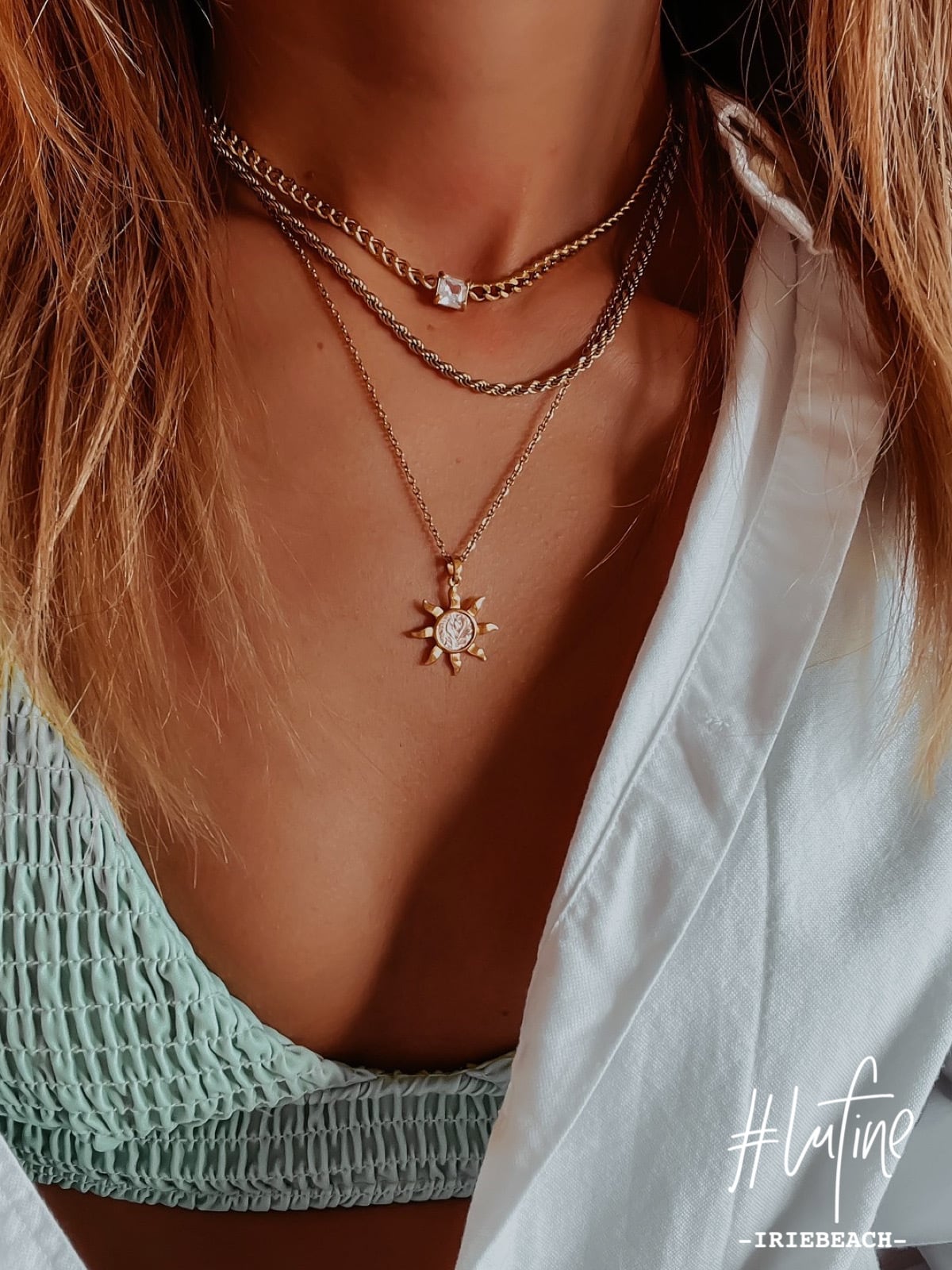 lufine】Square stone necklace | IRIEBEACH
