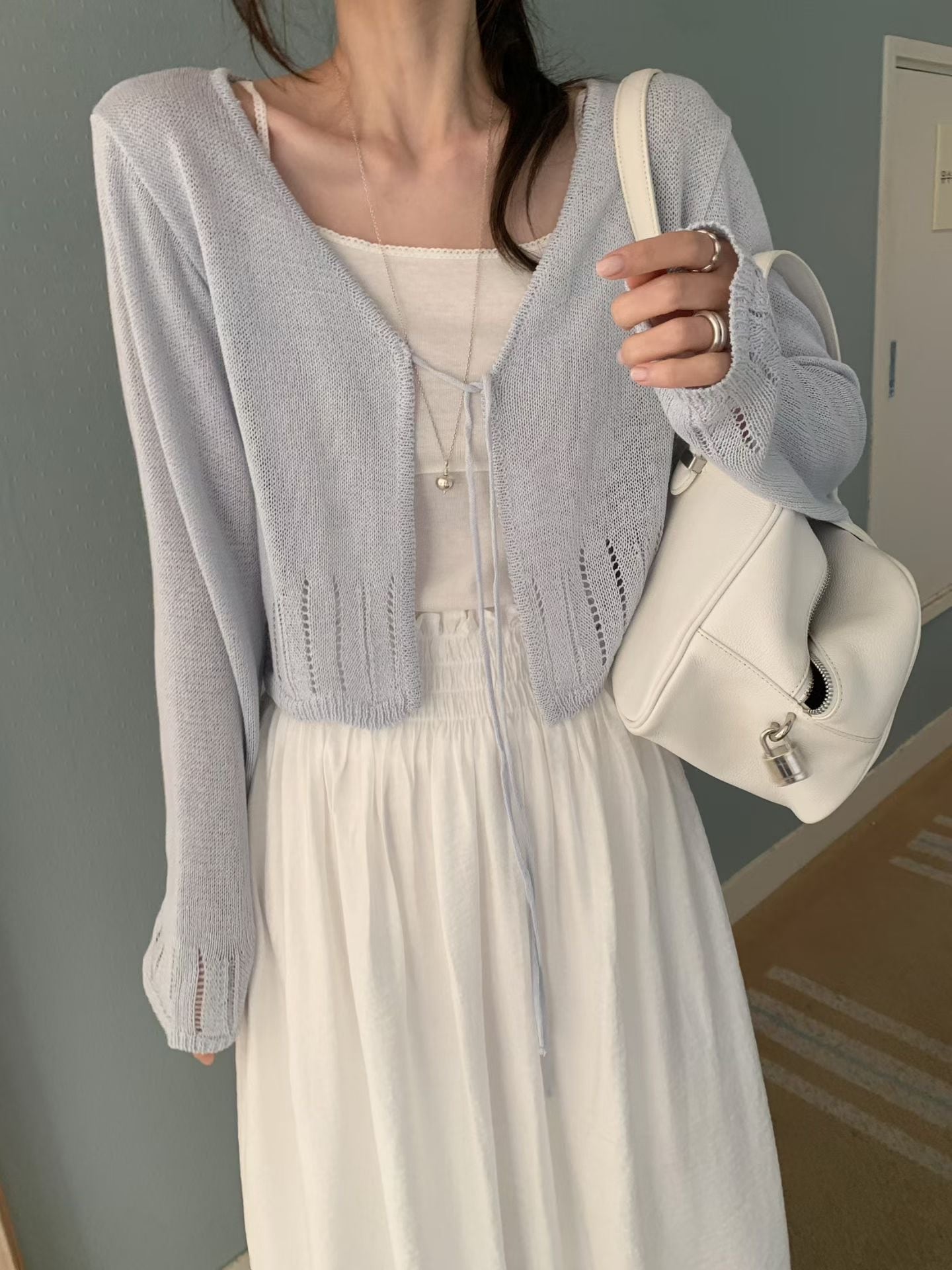(予約)mellounge / Summer Open-Knit Cardigan / 2color