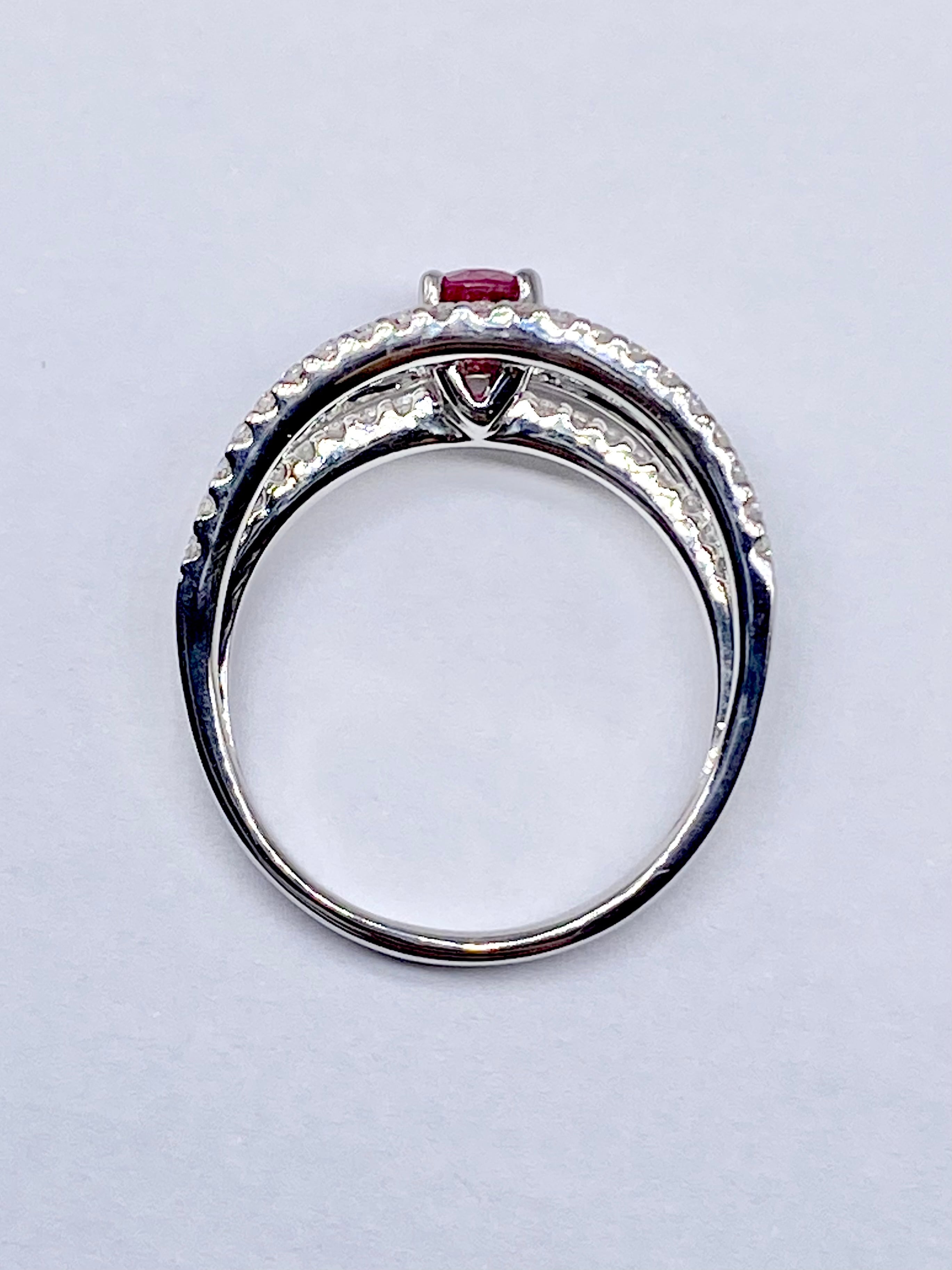 ルビー 0.53ct / ダイヤモンド 計0.41ct 18K750 リング【リフレッシュ