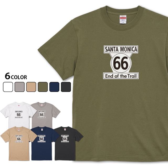 【SANTA MONICA 66】 ルート66Tシャツ 道路標識シリーズ