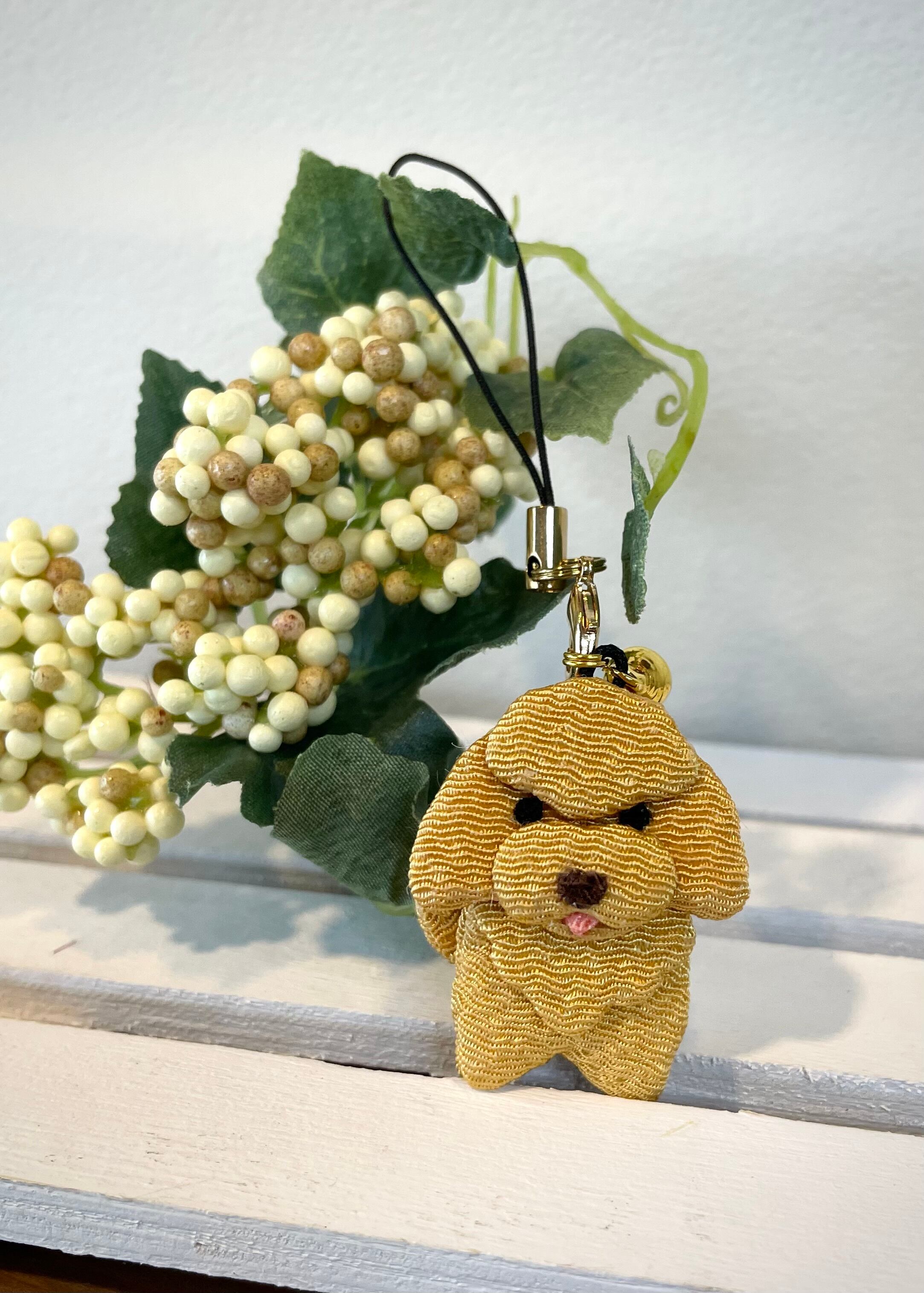 トイプードル《アプリコット》♡ちりめん根付ストラップ
