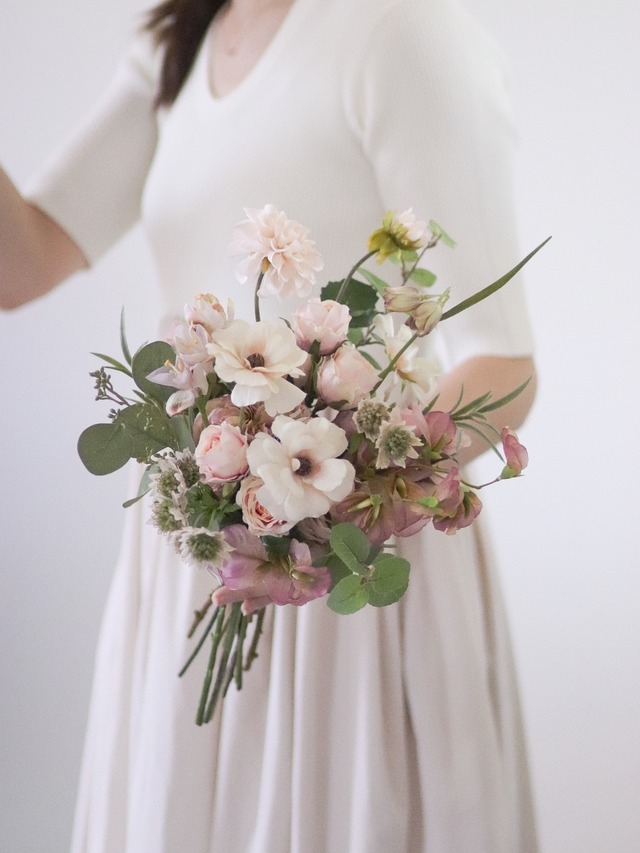 〈 完成品販売ブーケ 〉pink nuance artificial flower bouquet