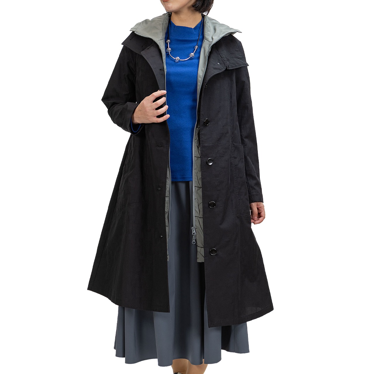 【最新作】　モザイクサークルジャガードタフタコート【260-8111】Circle Jacquard Coat