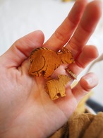 ~1990’s ALASKA souvenir Handmade wooden brooch／子ぐま