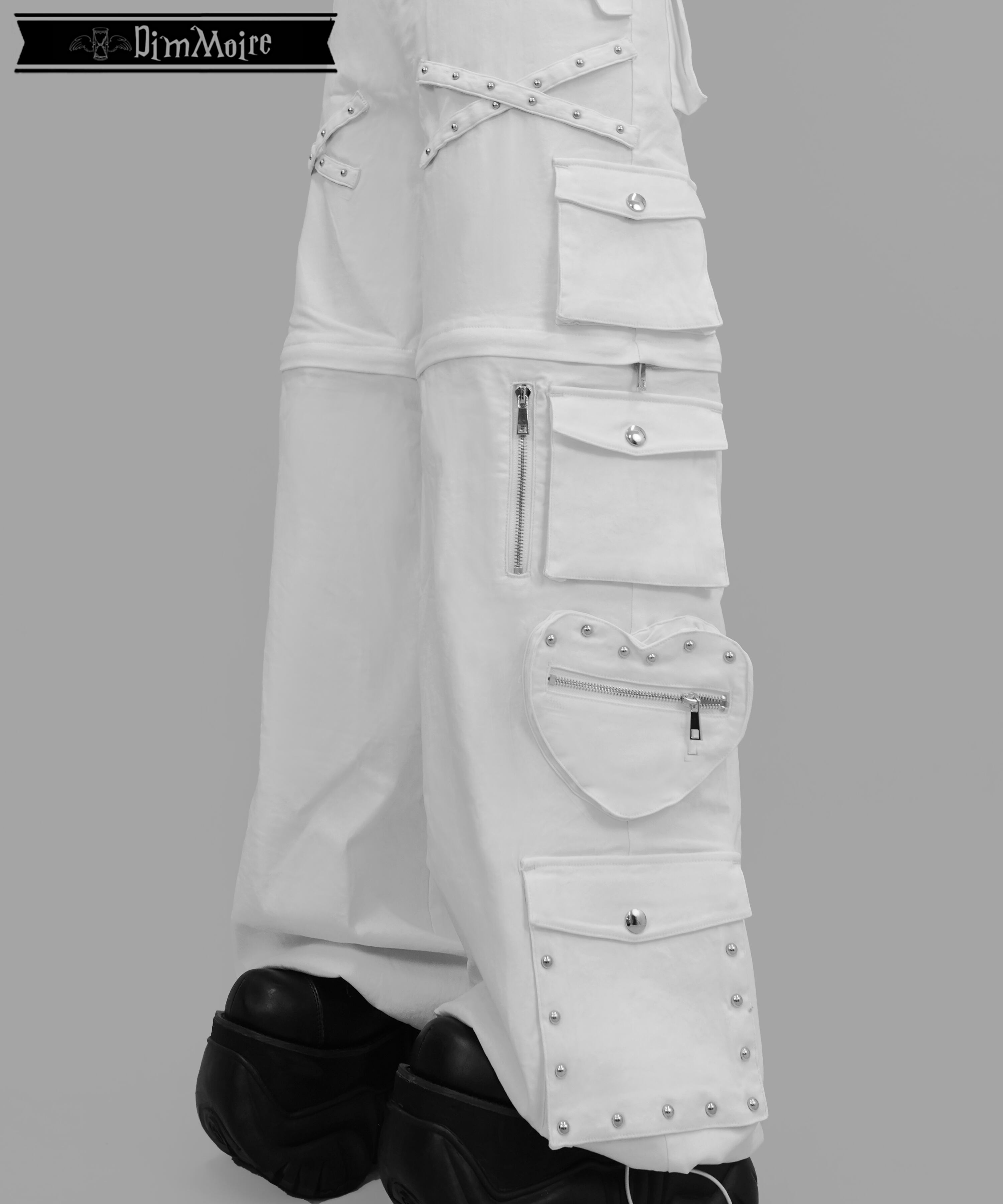 スタッズカーゴパンツ【White】 | DimMoire
