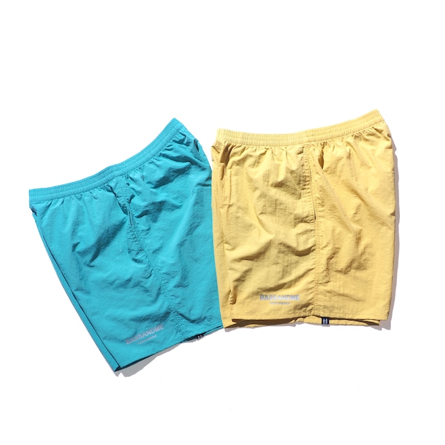 bassandme versatile nylon shorts 5inch "reflect logo" TYPE-YELLOW and GREEN