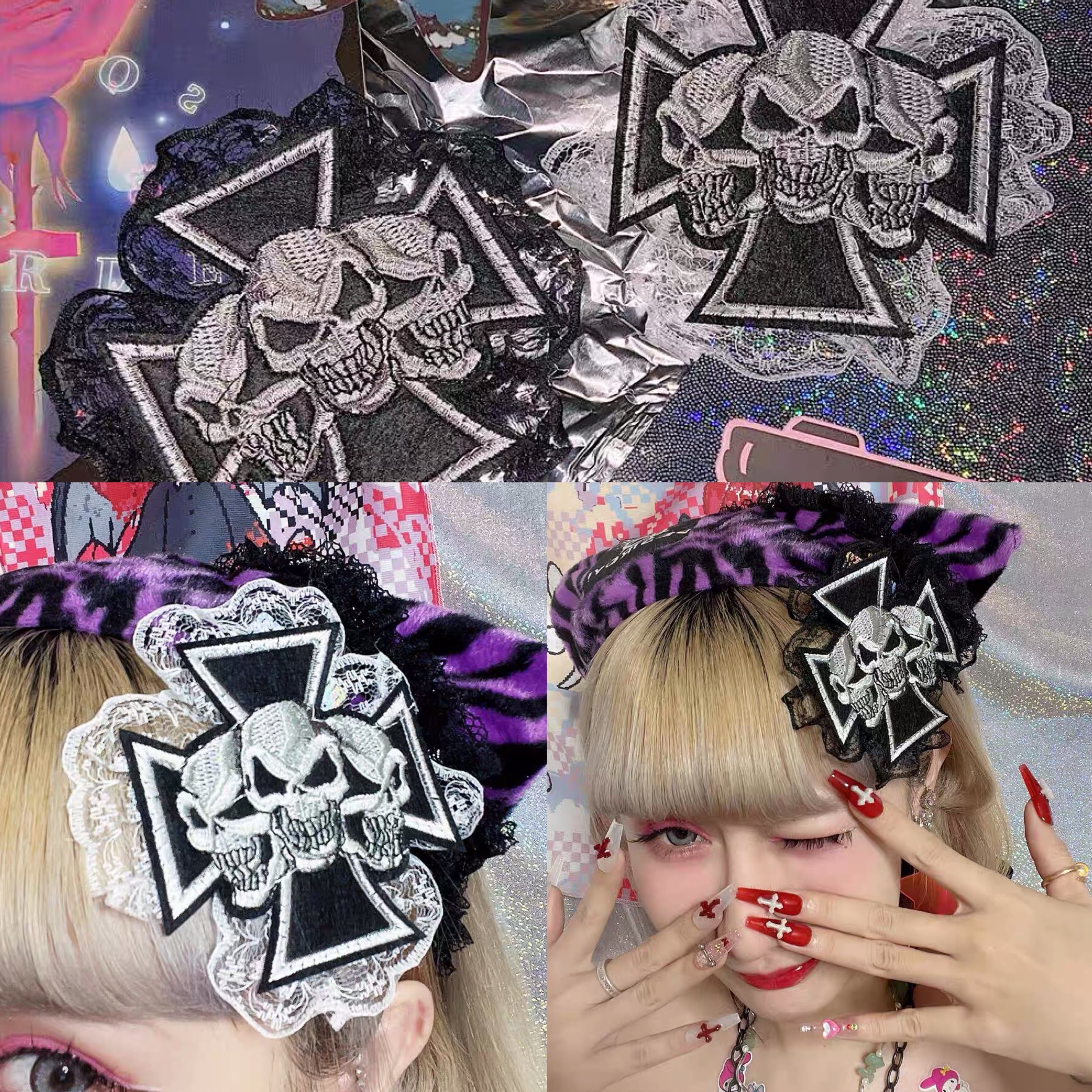 クロス ドクロ ヘアピン 黒 | LOVEYsmileSHOP