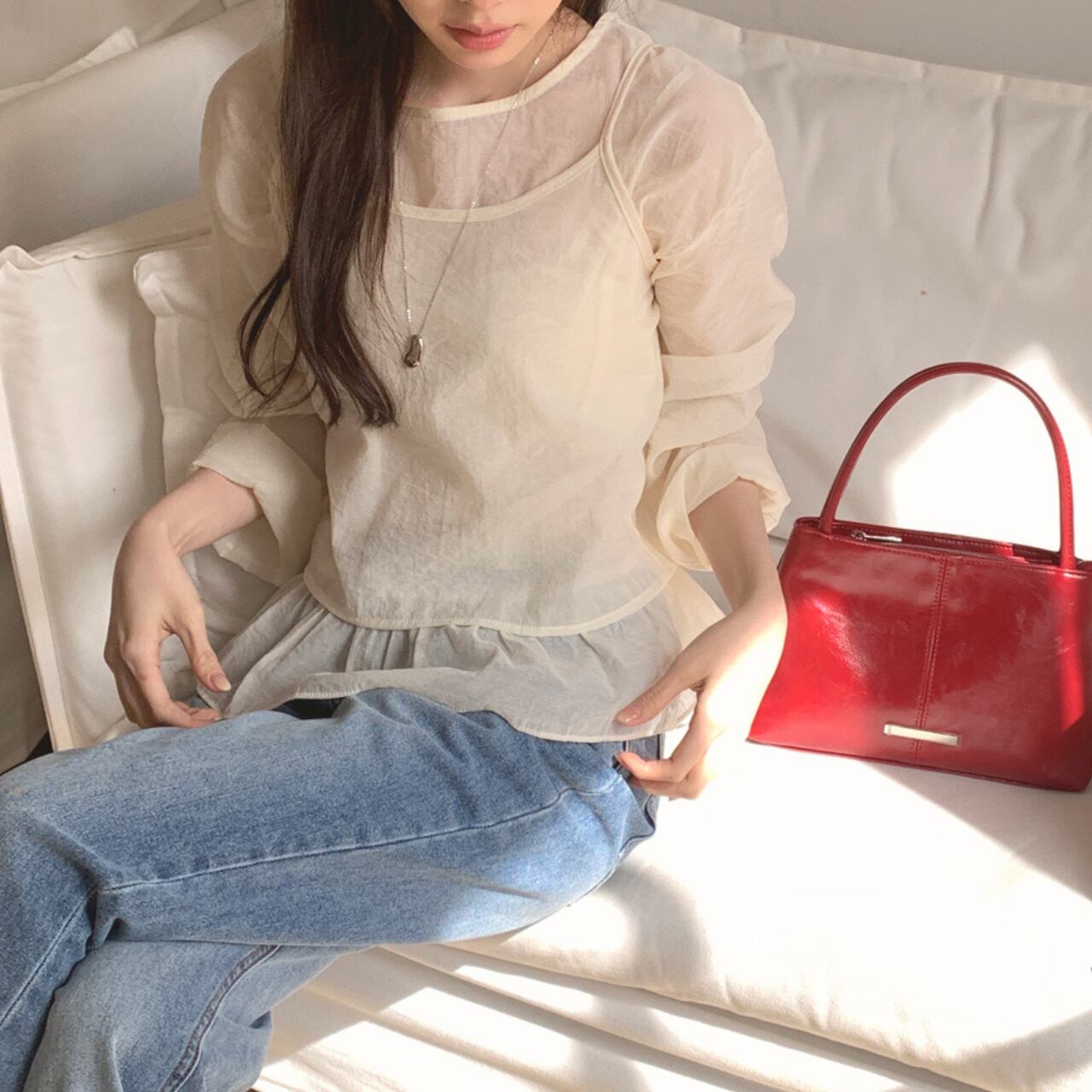 フェアリーシフォン キャミブラウス 2colors A4173