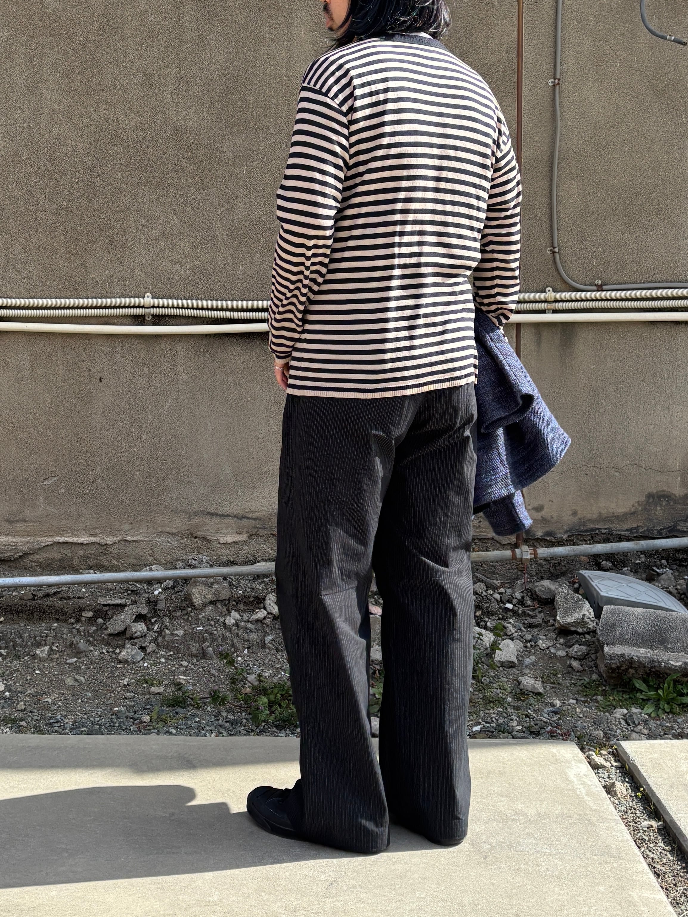 MATSUFUJI / Striped Wide Trousers (BLACK STRIPE) | THE MODERN AGE