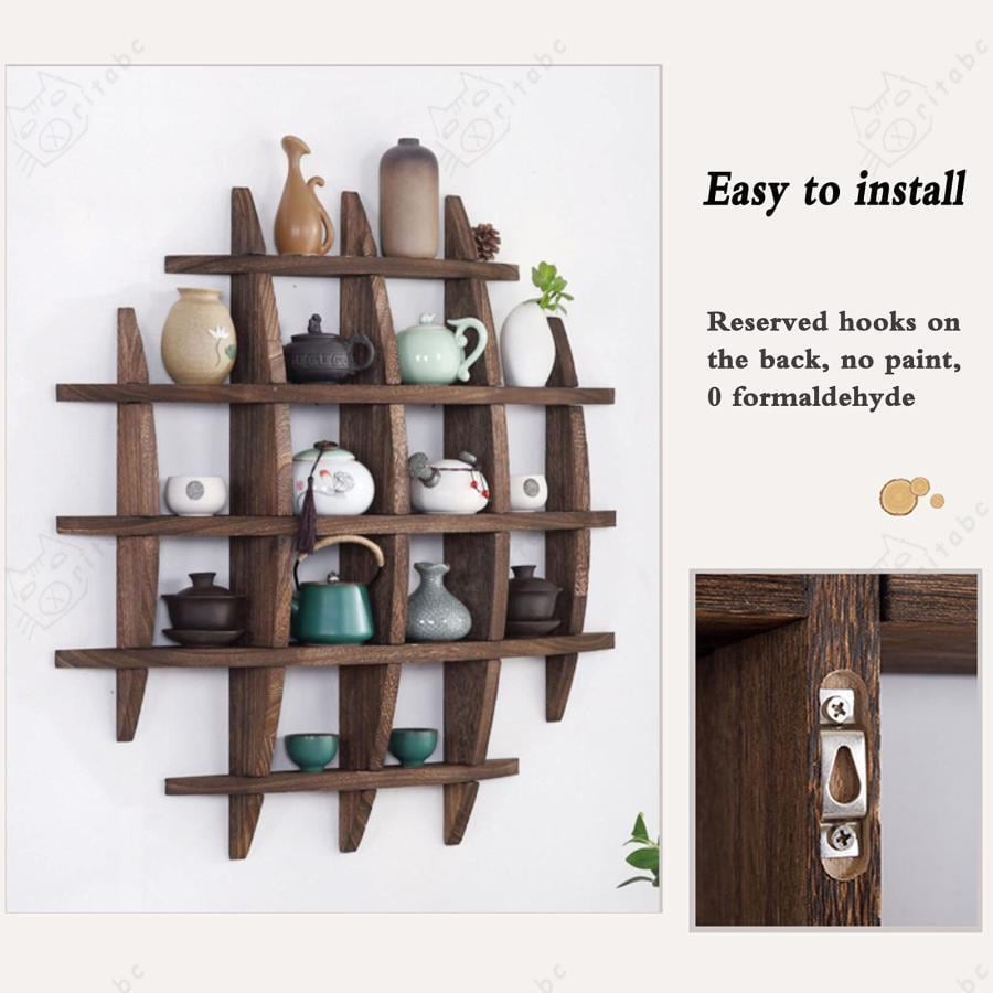 北欧 アンティーク 調 飾り棚 ラック 壁掛け棚 珍品棚 飾り棚 お洒落