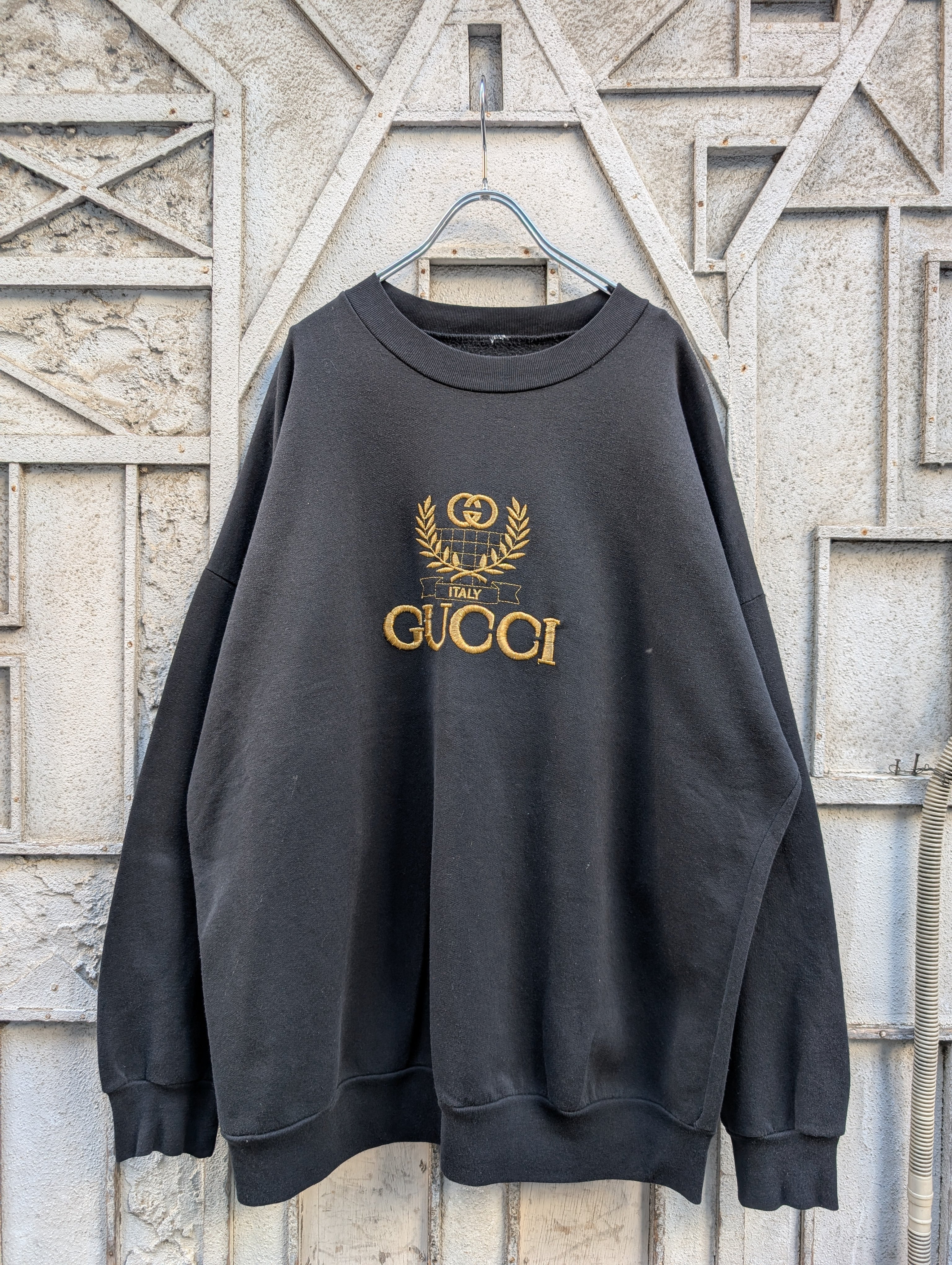 "GUCCI BOOTLEG" embroidery sweat