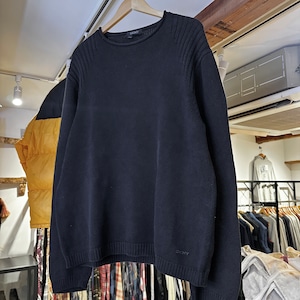 1990s DKNY COTTON ROLL NECK KNIT BLACK