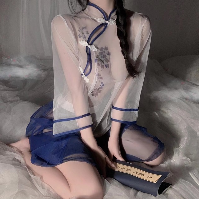 【Miao】♡コスプレ♡ブルー ピンク セクシー 透け透け ランジェリー 勝負下着 誘惑 漢服