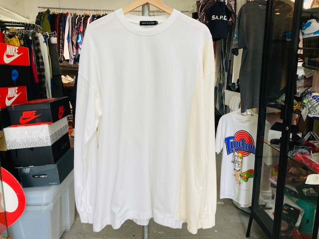 ALWAYS OUT OF STOCK SLEEVE SWITCHING OVERSIZED LS TEE WHITE CREAM XL 58332