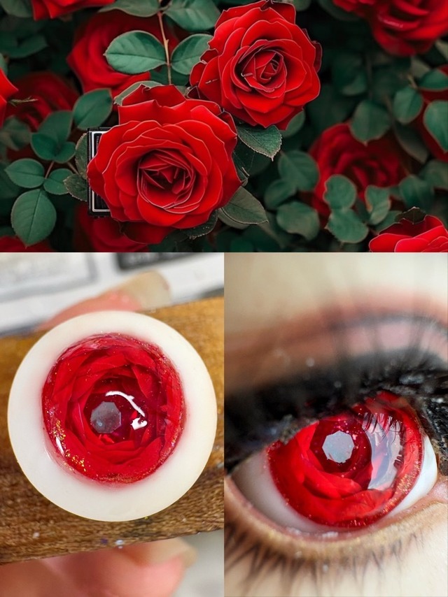 ⭐実店舗受け取り⭐【11/5まで限定受注】『童話眼』×《ドールショップEDEN》期間限定受注企画◆レジンアイ「レッド薔薇アイ」「宇宙ブルー薔薇アイ」※受注制作