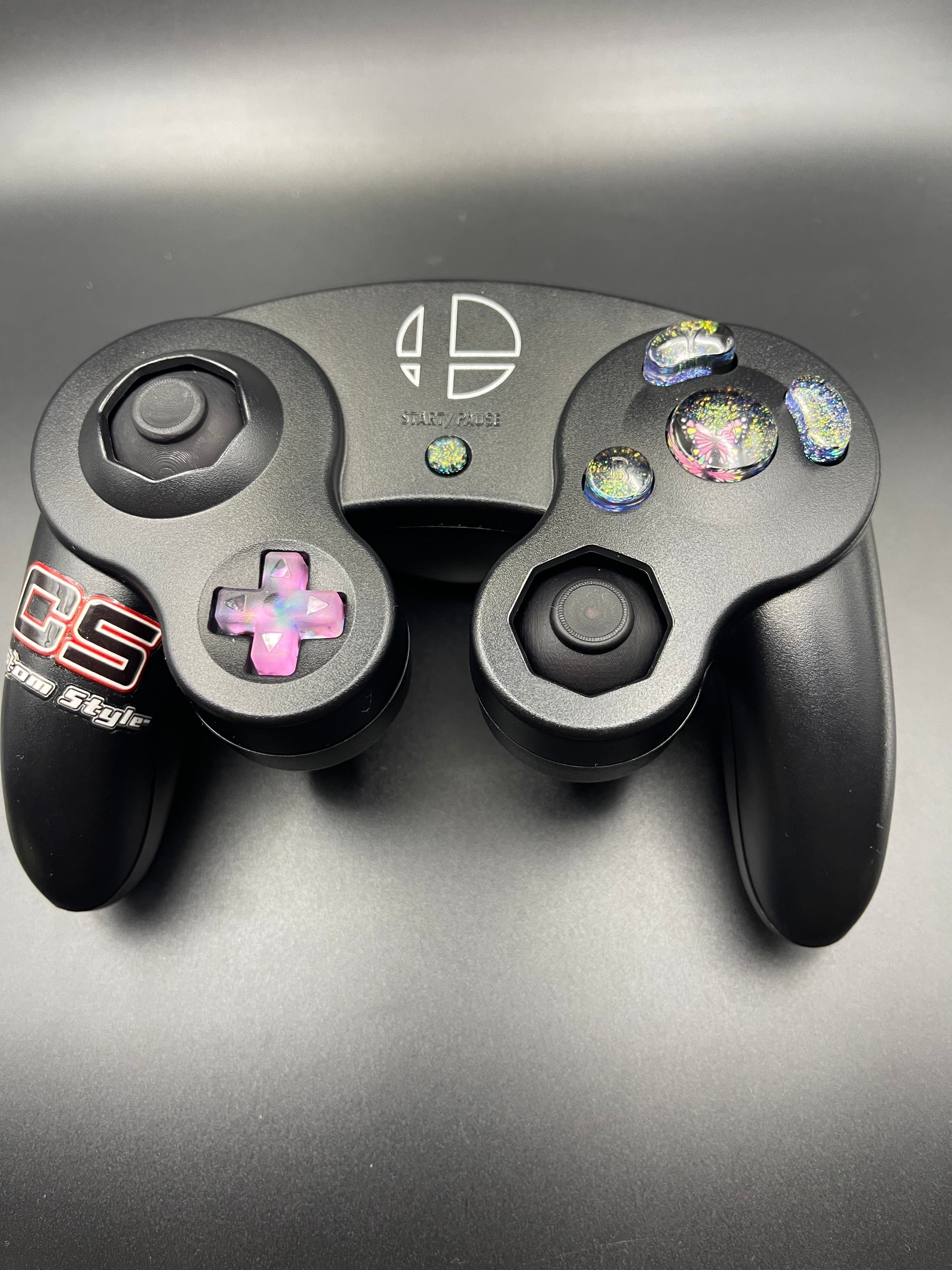 ゲームキューブコントローラー SOPBカスタムボタン（クリアブラック