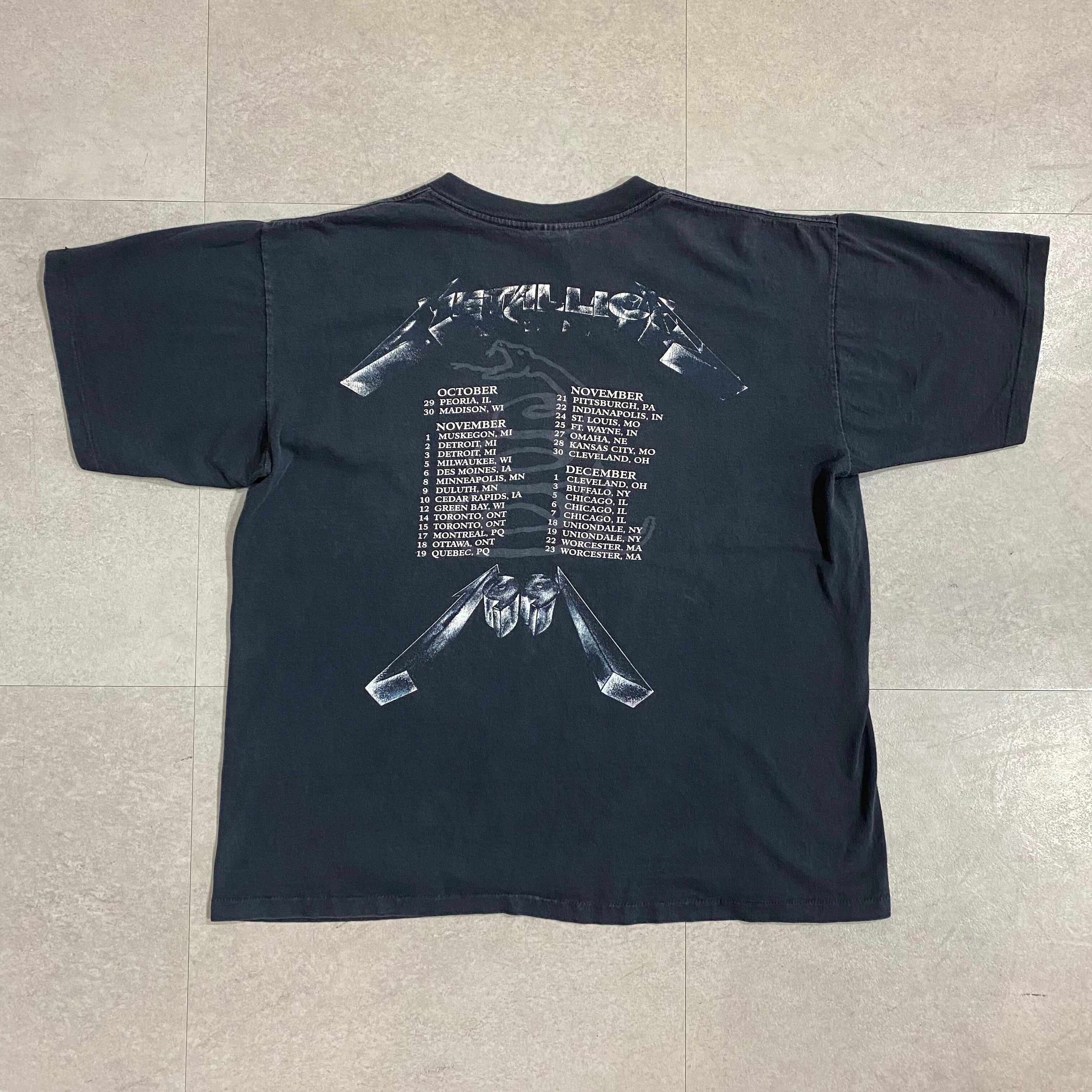 90年代 フルーツオブザルーム FRUIT OF THE LOOM METALLICA メタリカ LOAD TOUR 1996-1997 両面プリント バンドTシャツ バンT カナダ製 メンズL ヴィンテージ /evb001830