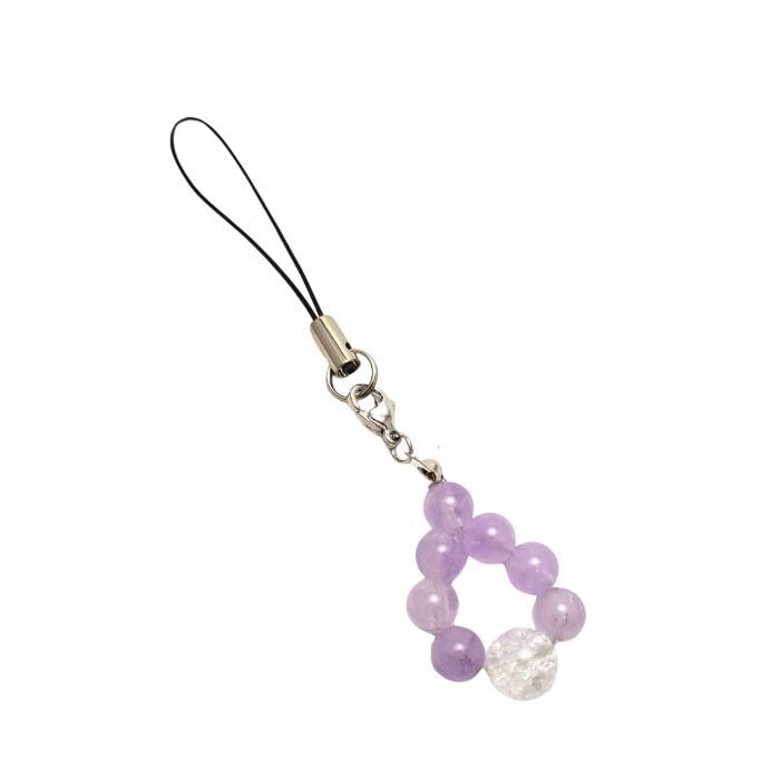 ストラップ ラベンダーアメジスト レインボークォーツ 金運 健康運 恋愛運 2月の誕生石 天然石 携帯ストラップ 誕生日プレゼント ギフト 送料無料