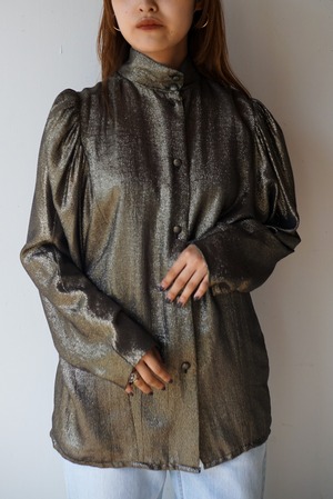 lame puff sleeve blouse