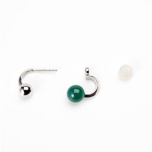 Pierced earring SMA29  グリーンカルセドニーピアス