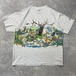 90s USA製 アニマル 動物 魚 鳥 両面 vintage Tシャツ