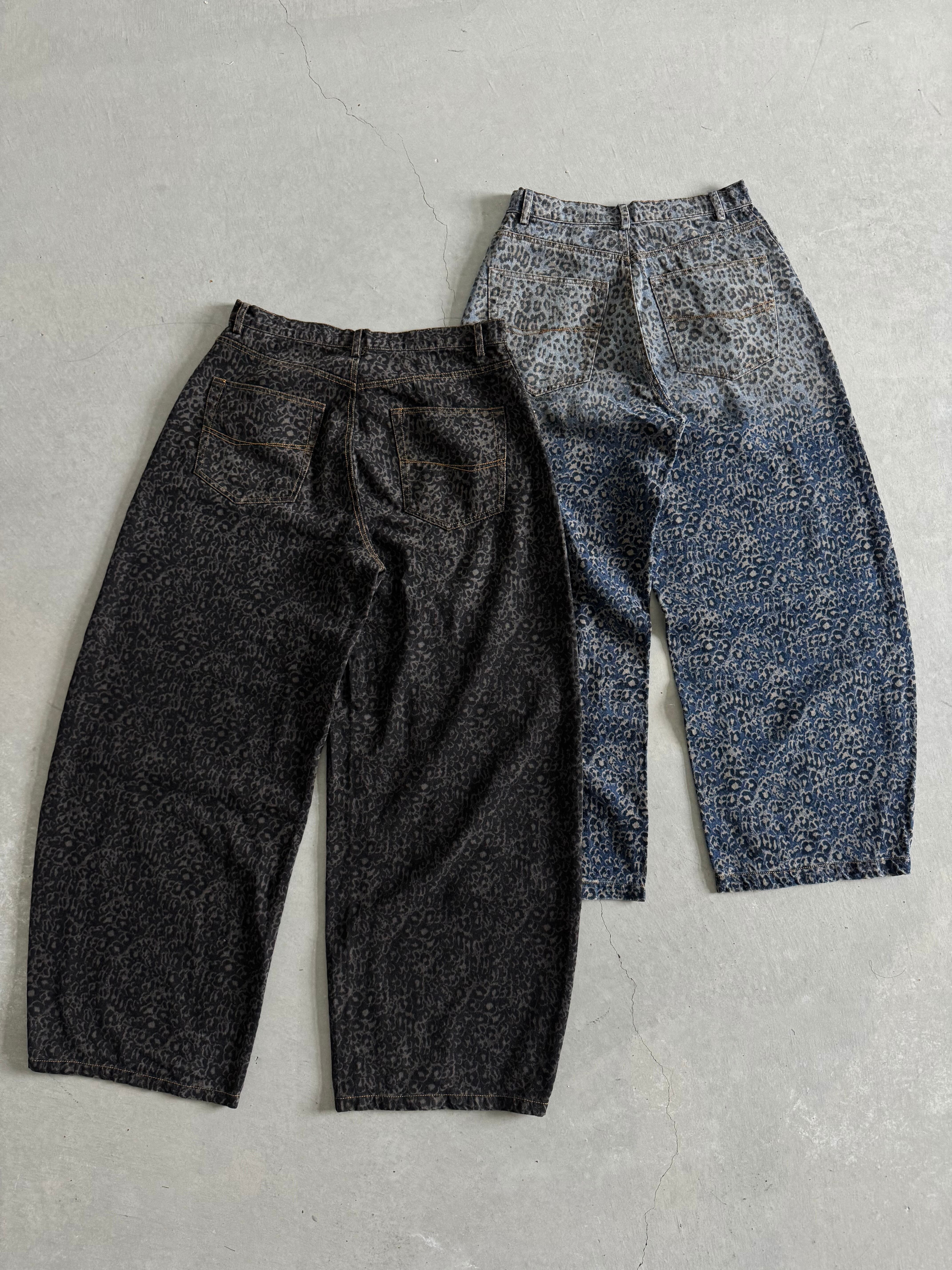 leopard denim black 再販 (LT-003) | little36