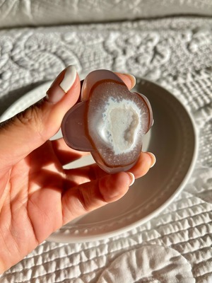 Fire agate druzy flower/フラワーシェイプアゲートドゥルジー