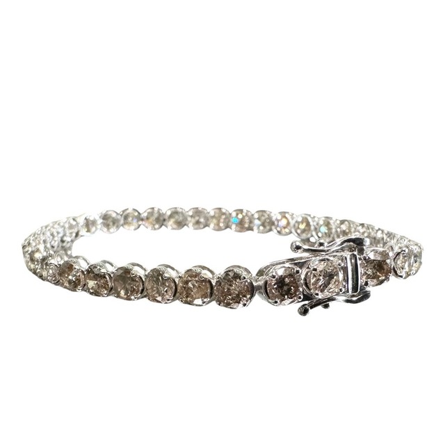 Luxury ◇ Tennis Bracelet, 10.00 ct Diamonds, 18K White Gold, for Men, Women, and Unisex