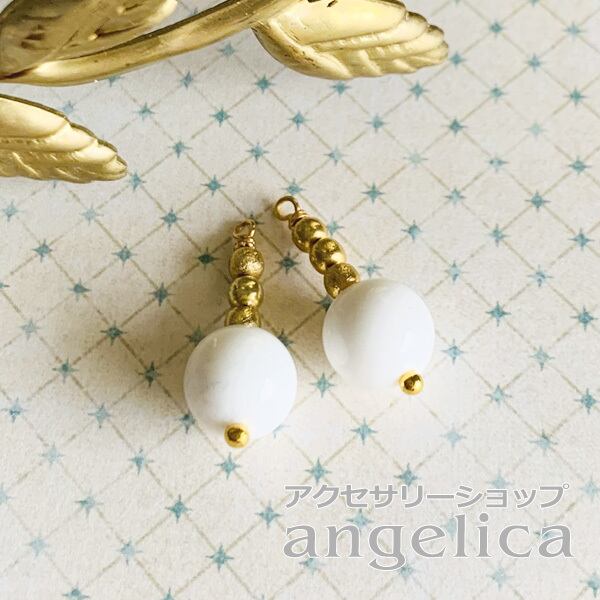 14kgf 大小マグネサイトターコイズ ピアス イヤリング チャーム