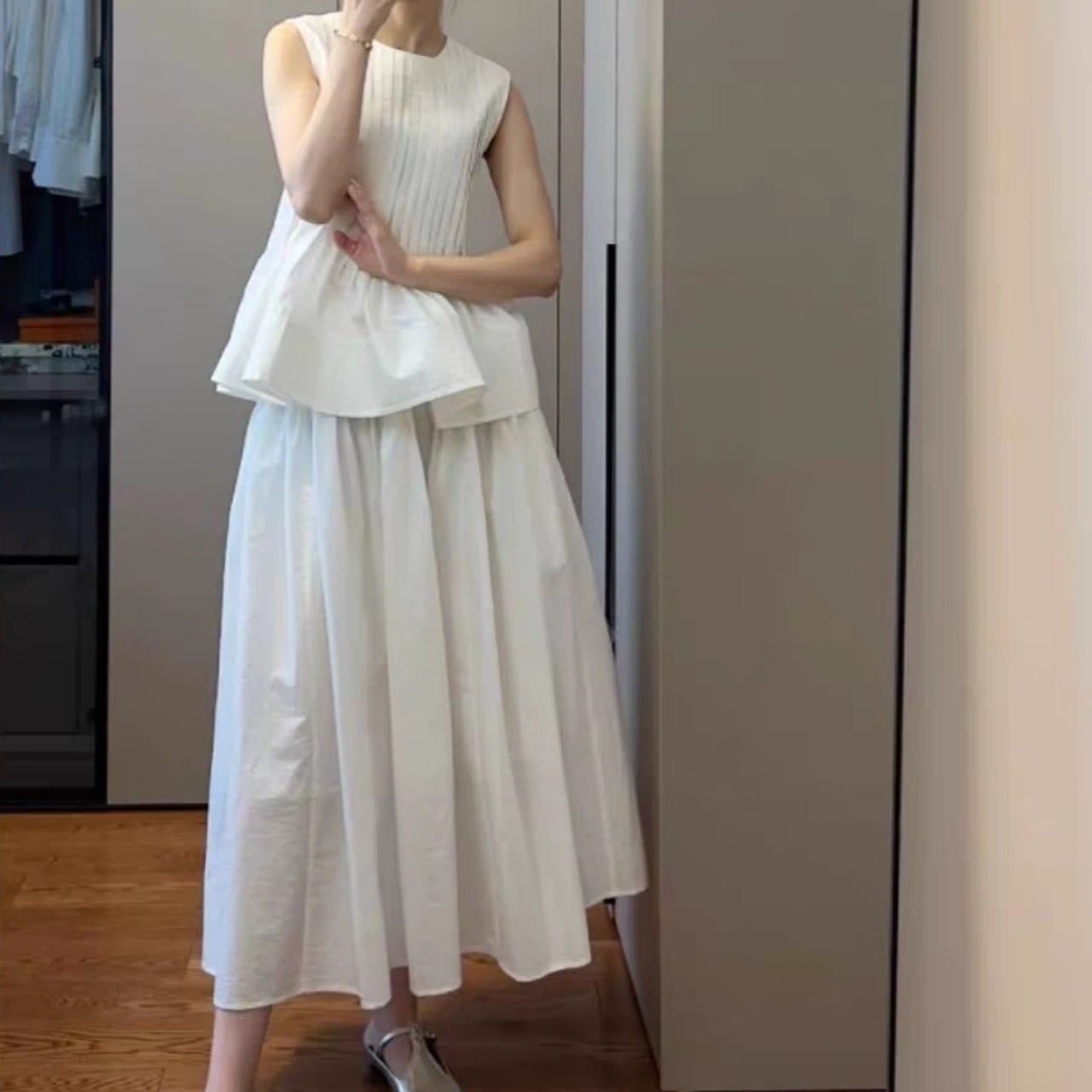 ホワイトフリルセットアップ S-XL】ホワイトフリルセットアップ | cocomico