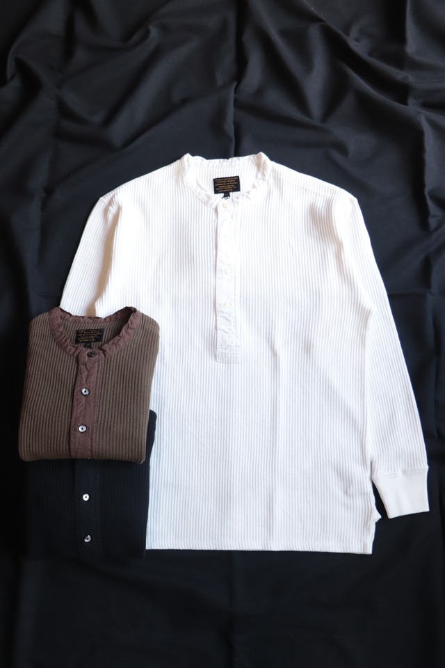 BLACK SIGN/ブラックサイン　Railroad Knit Henley L/S　BSFN-26302