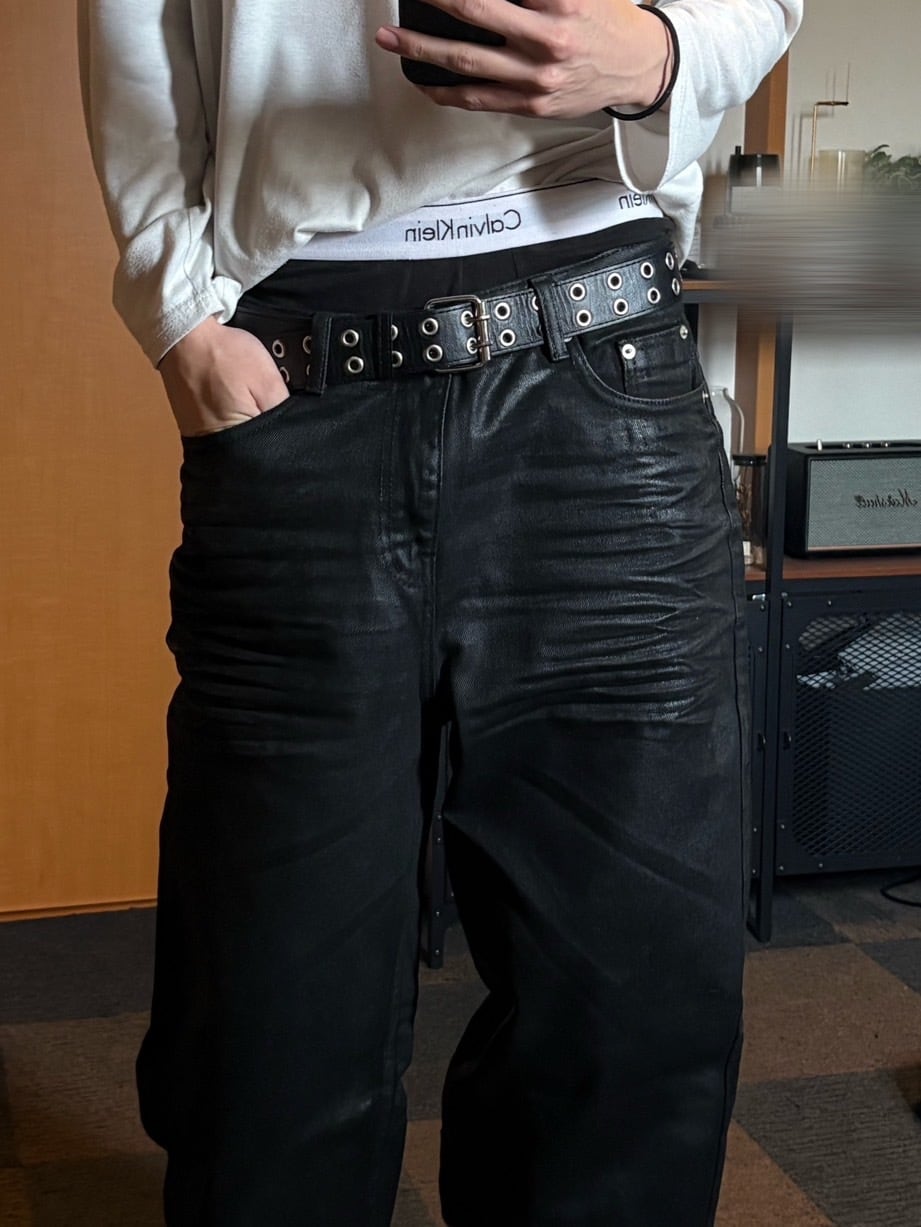 パンツ RADIANT Embossing coating denim 即納】RADIANT Embossing coating denim | 韓国ファッション セレクト