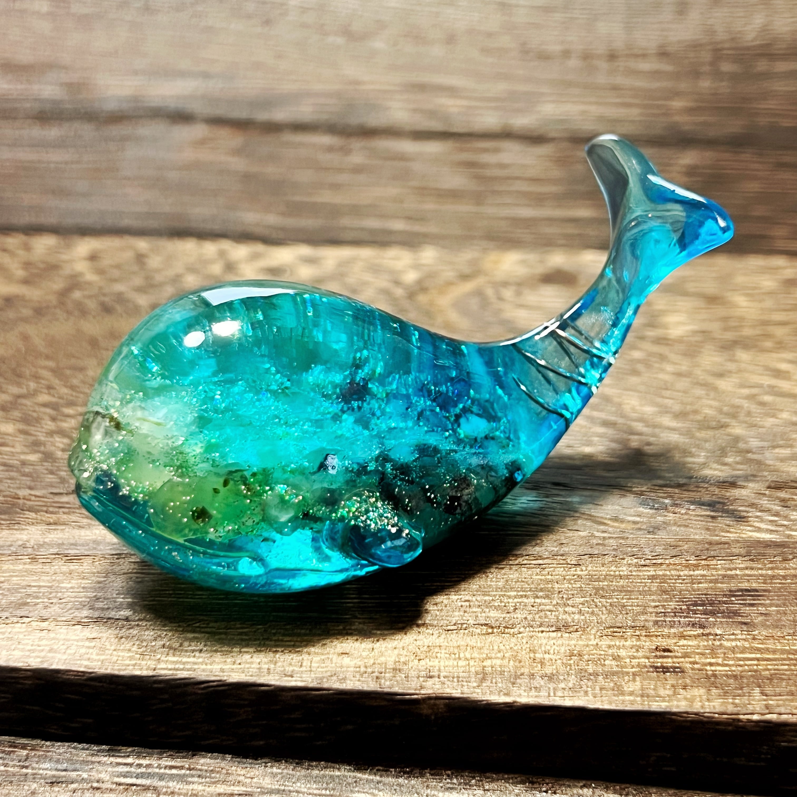 癒しのオルゴナイト❤️ポンデ型グリーンカラー(エメラルド)♡ 碧のクジラ オルゴナイト プレナイト エメラルド [124] | オルゴナイト