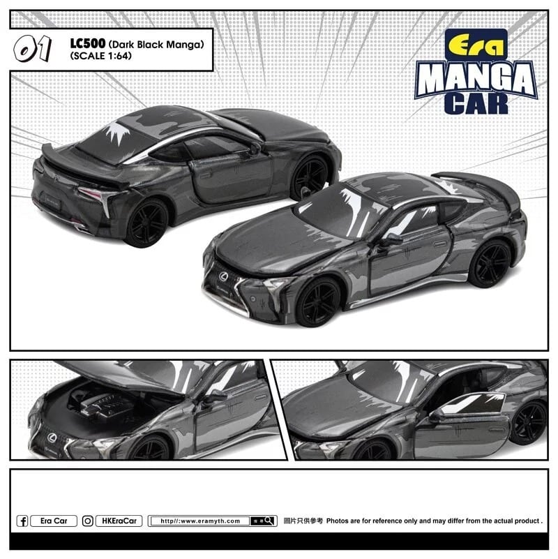 EraCar 1/64 01 LEXUS LC500 (Dark Black Manga) マンガカー EraCar 1/64 01 LEXUS LC500 (Dark Black Manga) マンガカー