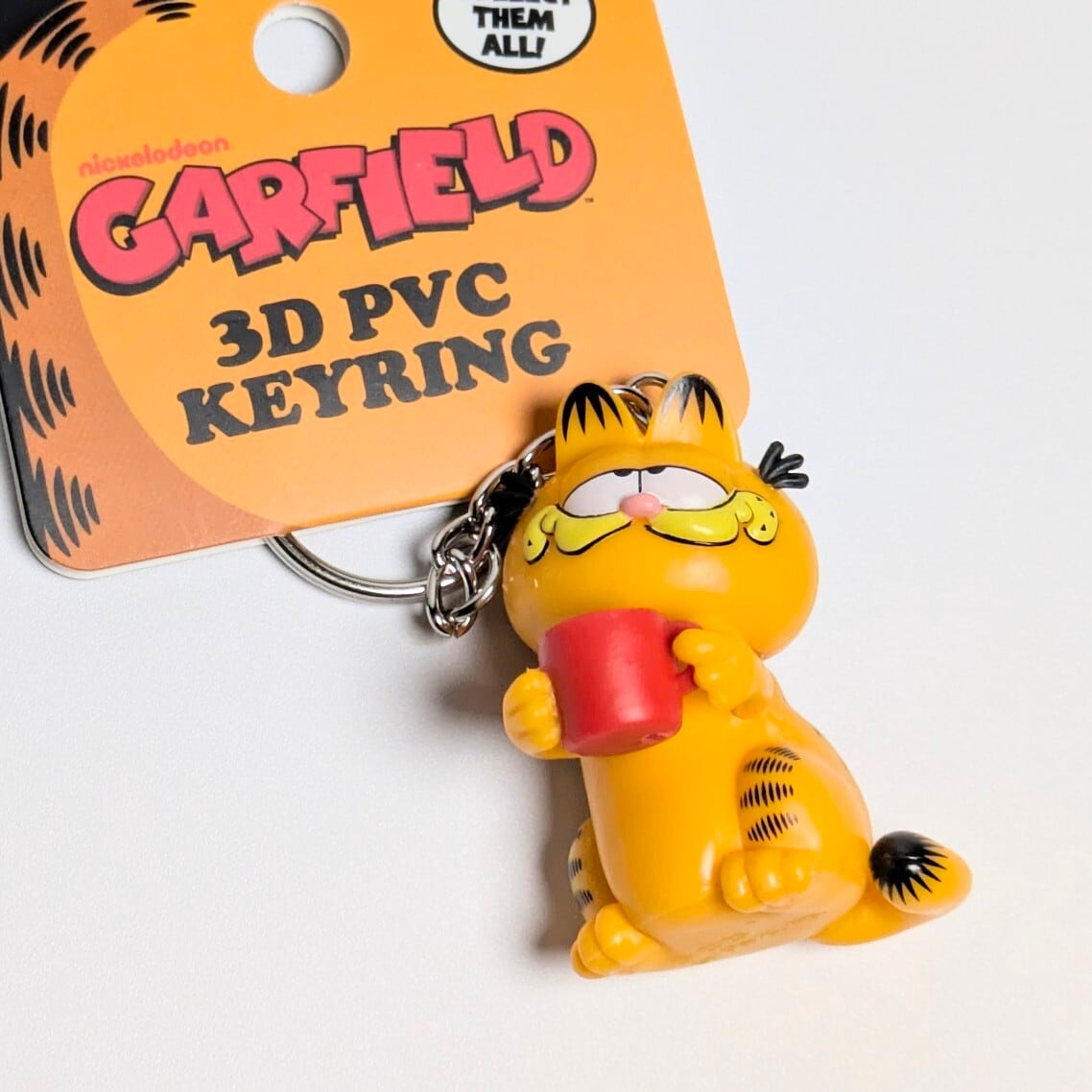 【 Garfield ( ガーフィールド ) 】 3D PVCキーホルダー 『 Coffeeタイム♡ 』 〚アメリカン雑貨 アメトイ〛