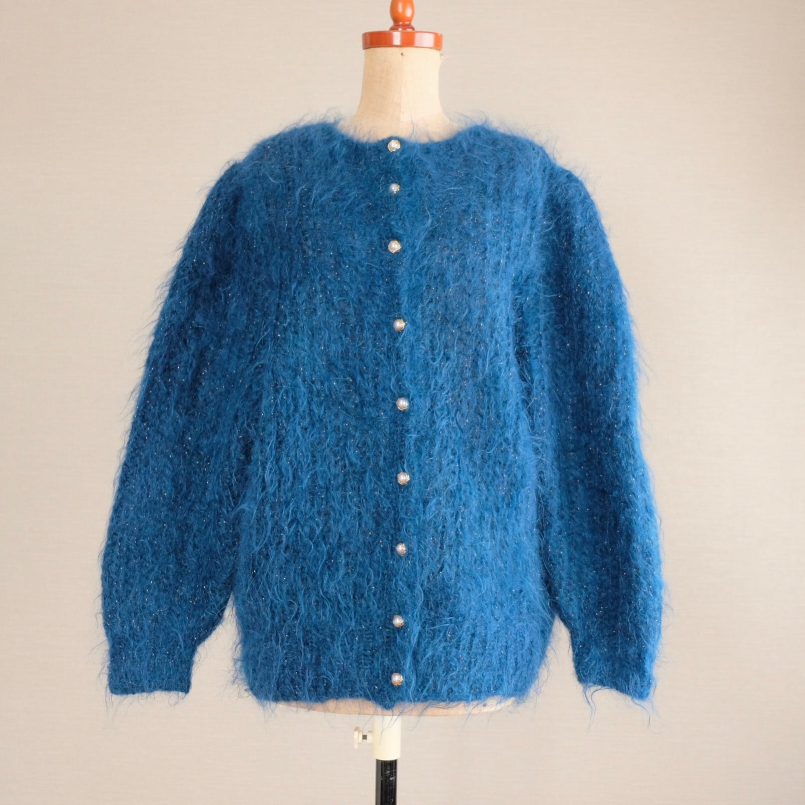 ブルーモヘアニットカーディガン | 古着屋Sique おしゃれ古着と