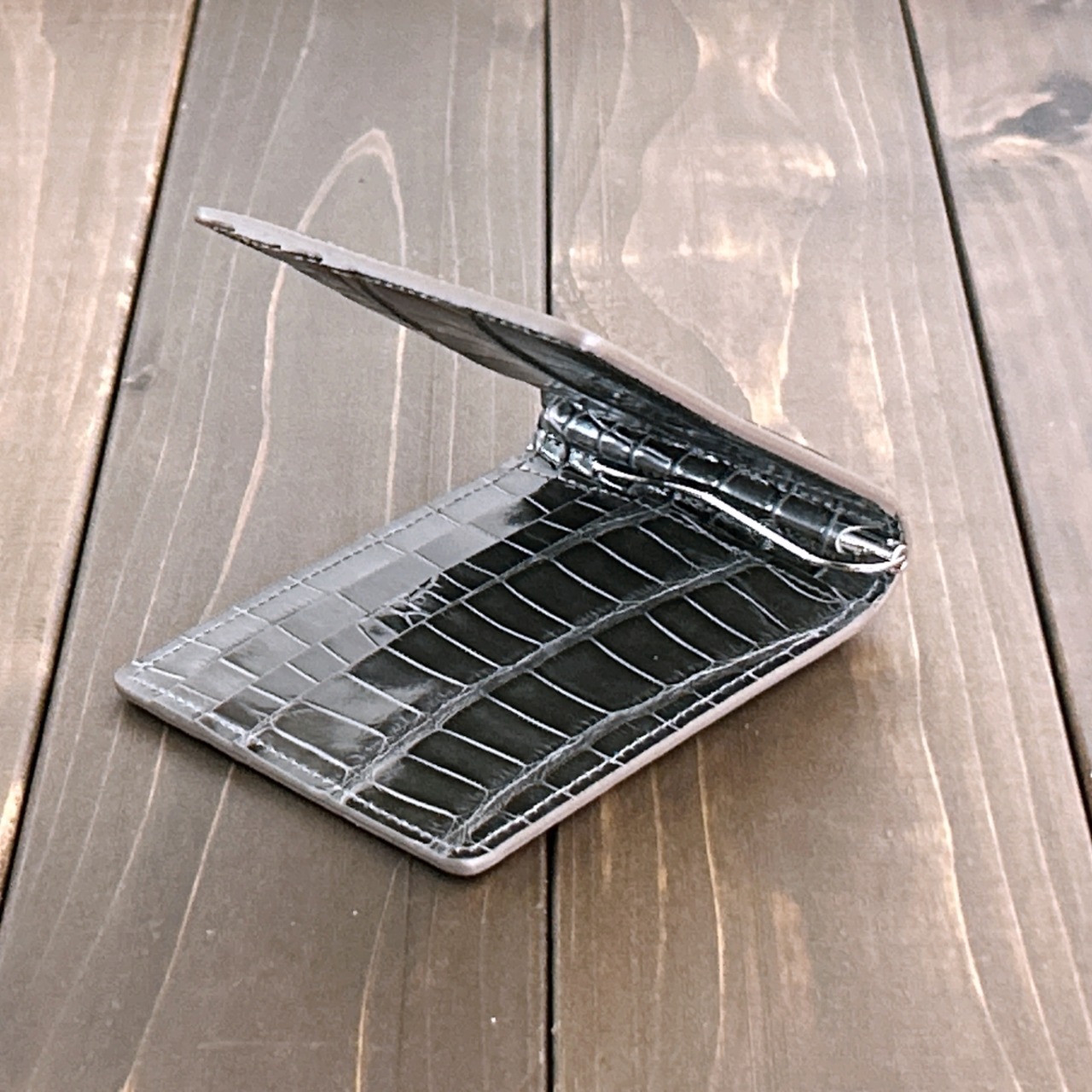 アリゲーター 無双 マネークリップ アッシュ グレー