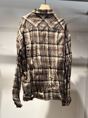 【26AW】OPEN YY オープン ワイワイ/ シャツ / CHECKERED CRINKLE RUFFLE SHIRT
