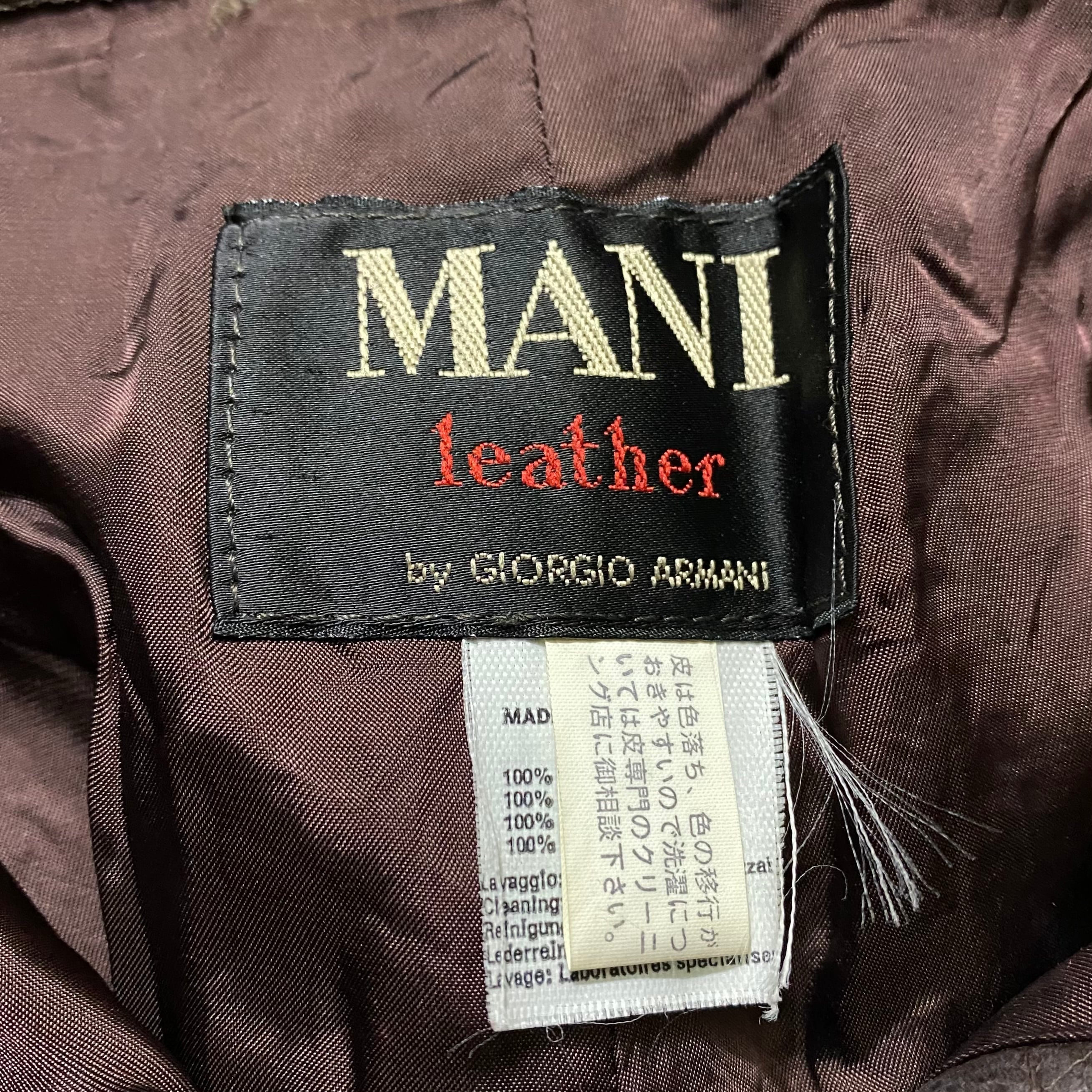 vintage MANI by GIORGIO ARMANI knee pockets leather pants | NOIR 