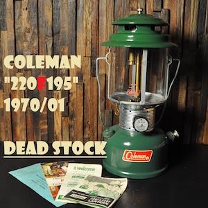 コールマン 220F 1970年1月製造 ツーマントル ランタン 新品未使用 COLEMAN ビンテージ グリーンタンク 70年代 取扱説明書付属 デッドストック パイレックスグローブ