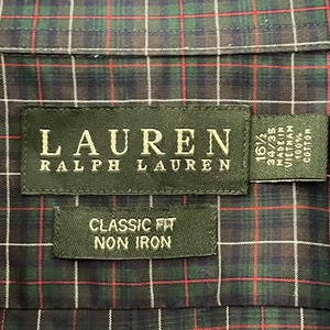 【RALPH LAUREN】ディープグリーン チェック ボタンダウン 長袖シャツ ラルフローレン us古着