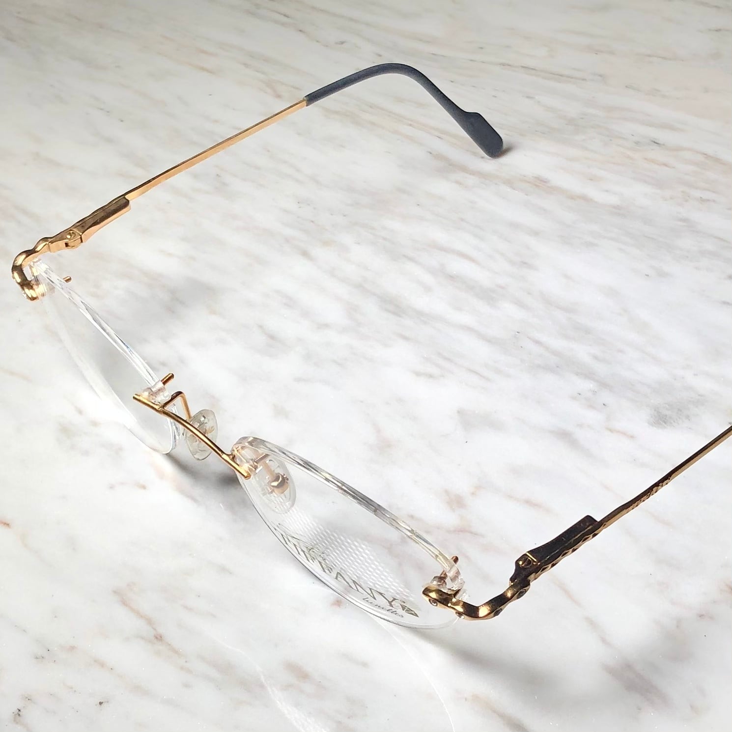 vintage TIFFANY LUNETTES 23k gold plated glasses 