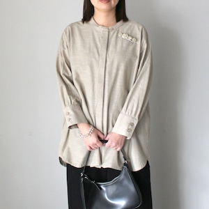 2026SS/久留米かすりのロングブラウス【無地】全4色